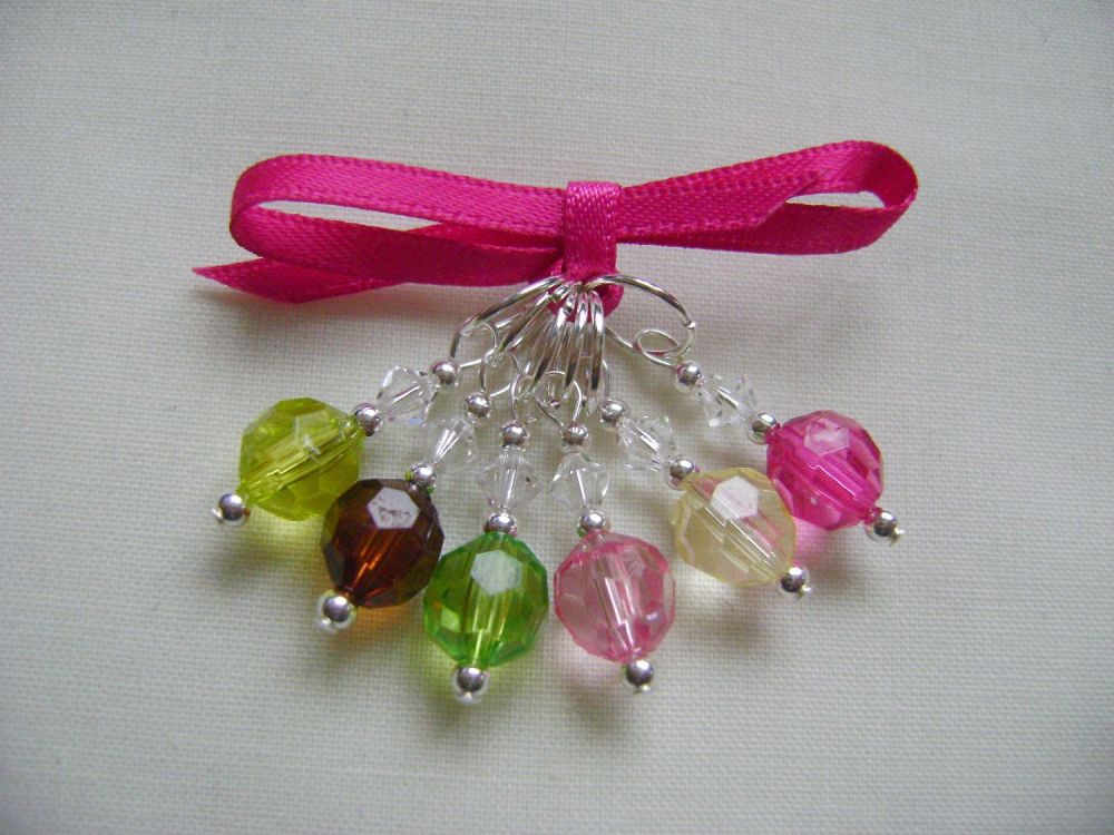 Watermelon Faceted Acrylic Stitch Markers