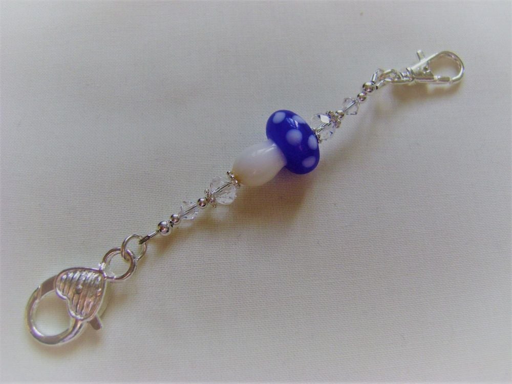 Fairy Toadstool Stitch Marker Holder - blue