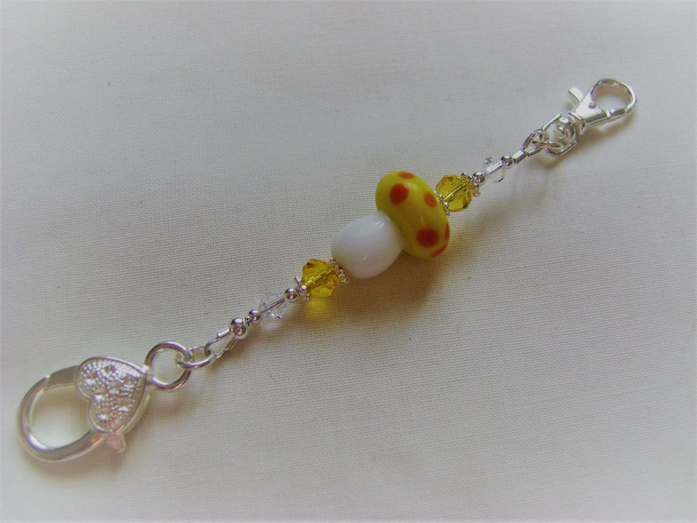 Fairy Toadstool Stitch Marker Holder - yellow