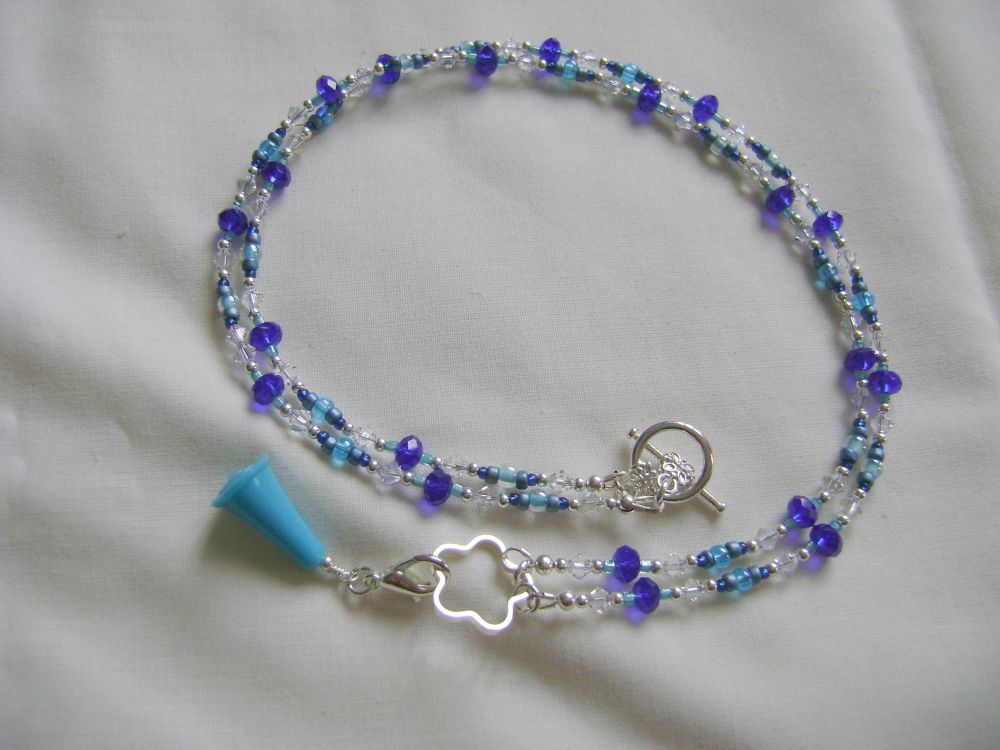 Ocean Scissor Keeper/Stitch Marker Holder Necklace