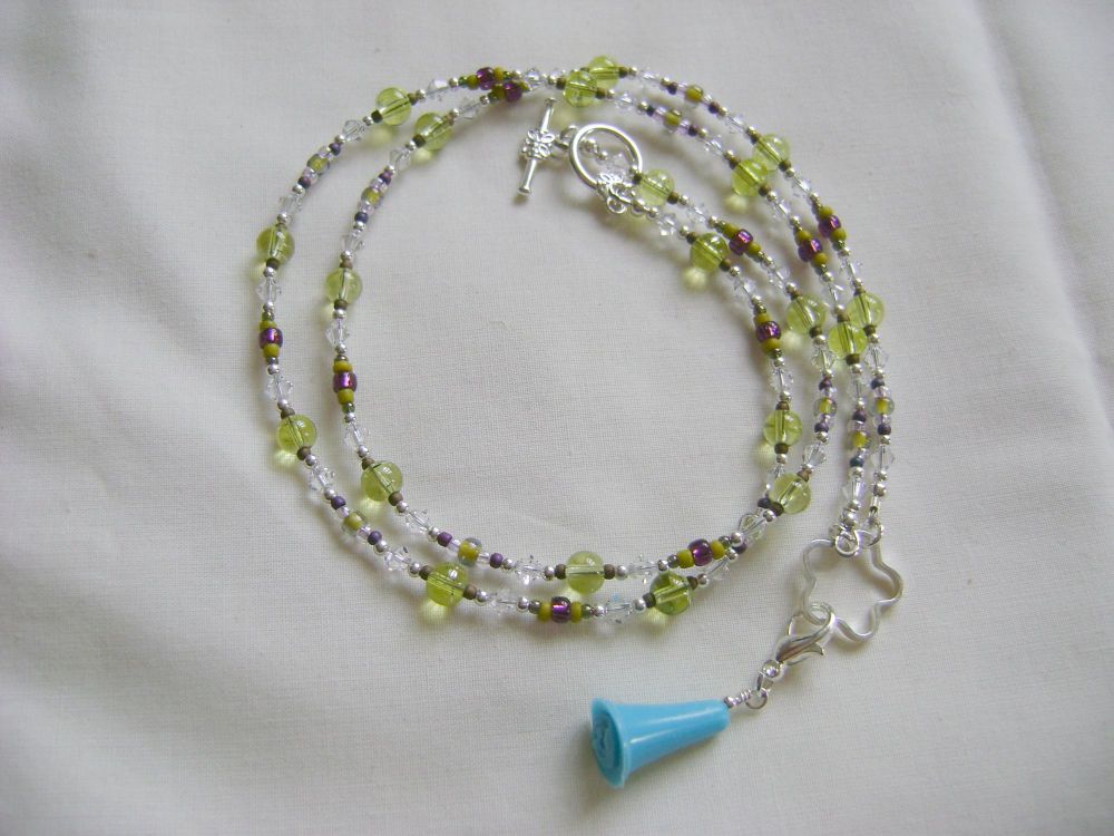 Earth Tones Scissor Keeper/Stitch Marker Holder Necklace