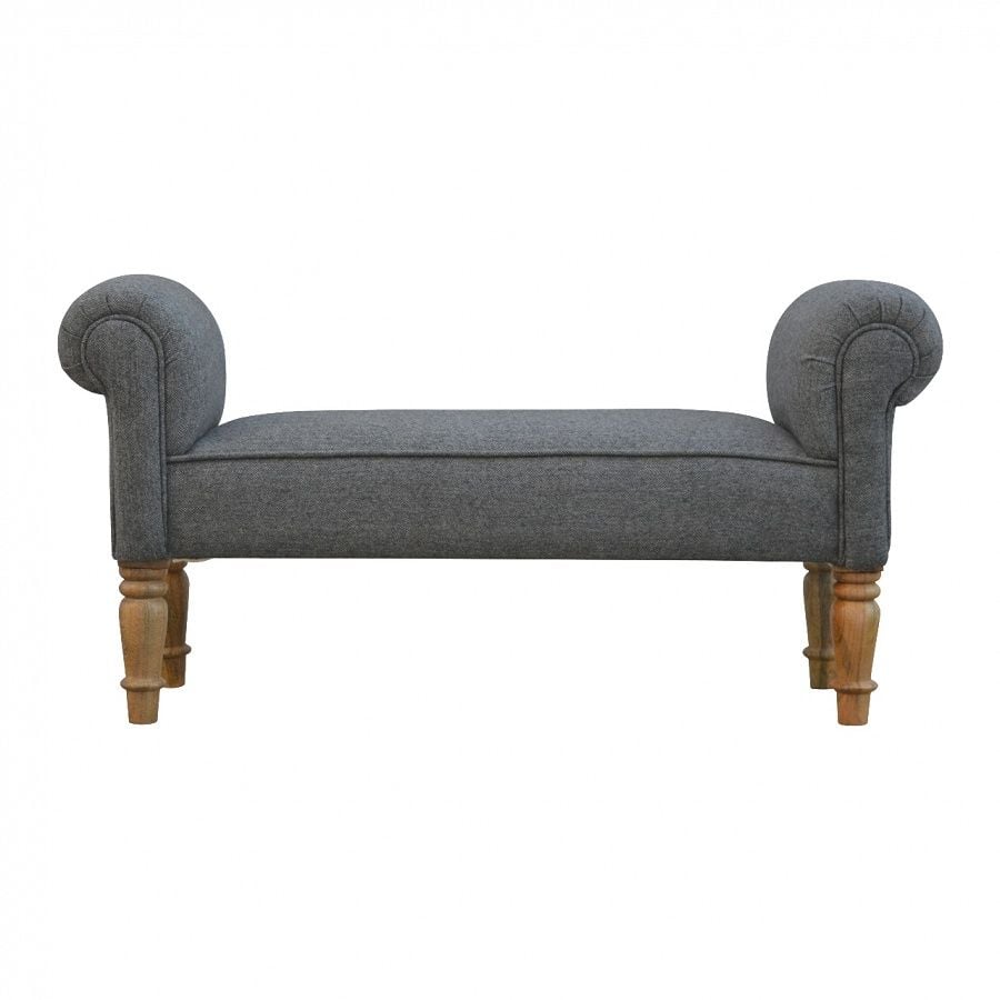 Upholstered Bench in Mango Wood