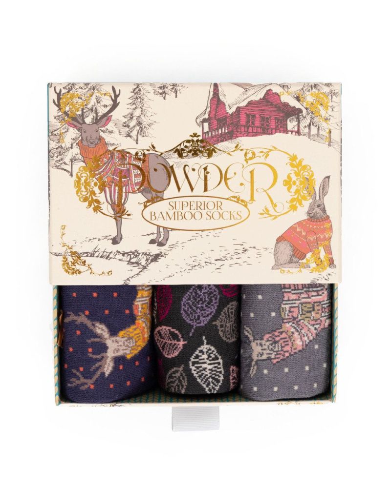 Cosy Forest Friends - Ladies Sock Gift box set of 3