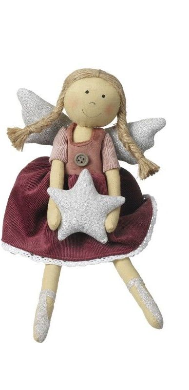 Fabric sitting Angel holding star