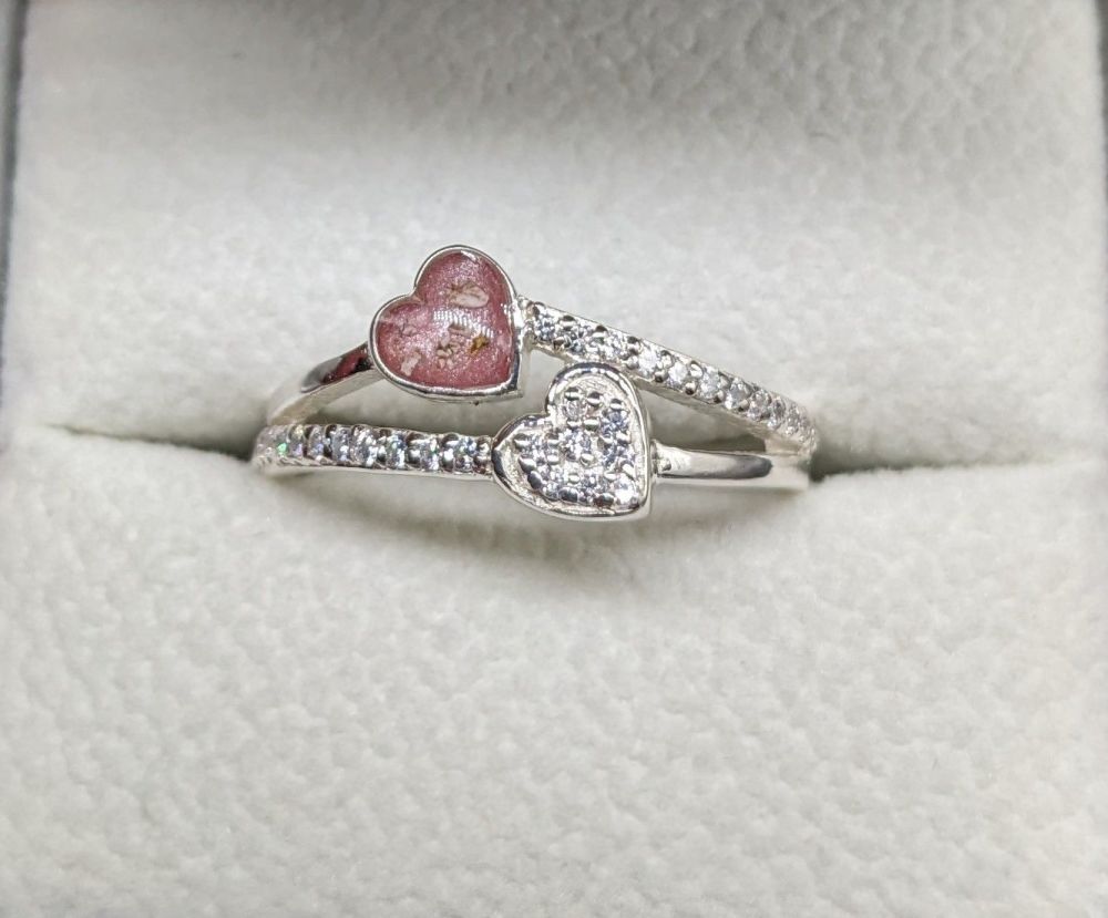 925 Silver CZ Love Heart ring