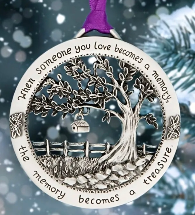 metal hanging decoration -  "when someone you love becomes a memory"