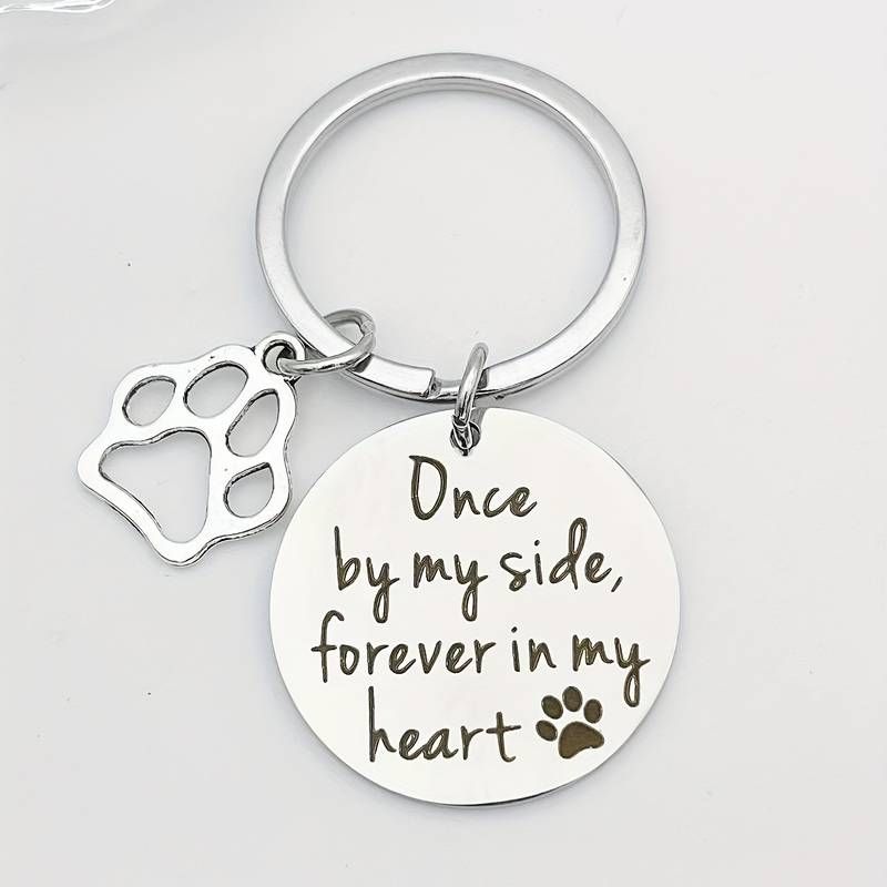 "Once by my side"  Keyring, pet loss, pet memorial