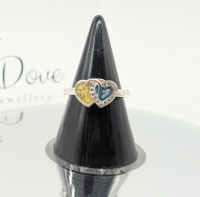 925 Silver Entwined Hearts  ring