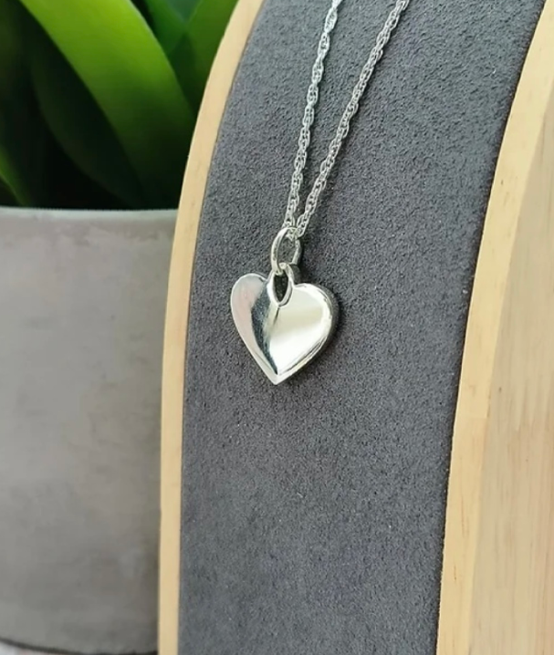Heart Pendant Engraving Blank 925 Silver with your engraving and chain length of your choice