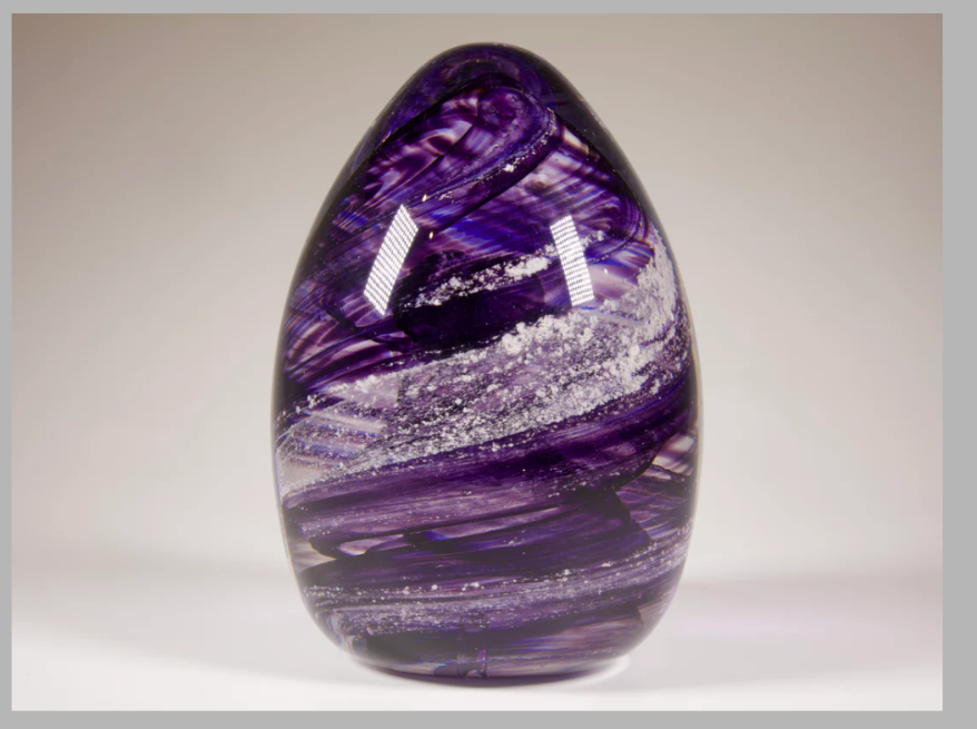Cremation Ashes Glass Oval Paperweight