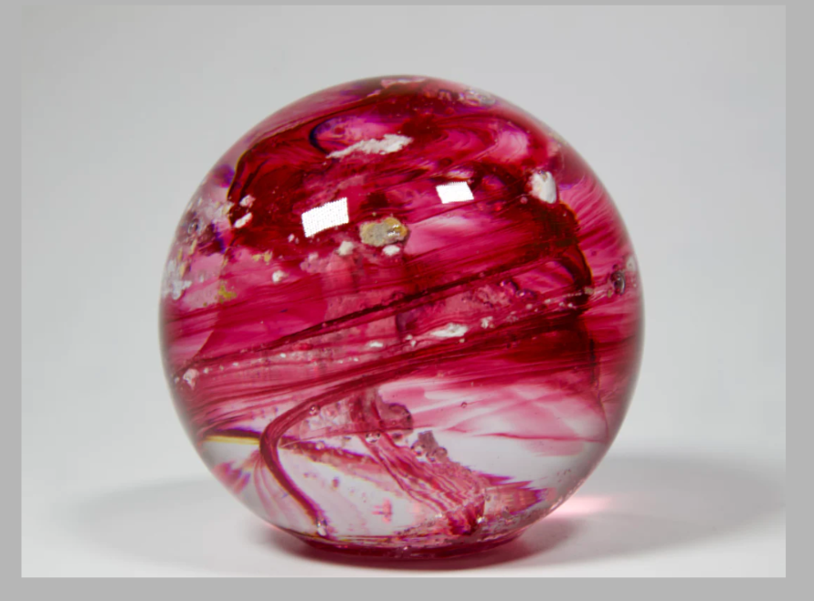 Cremation Ashes Glass Round Paperweight