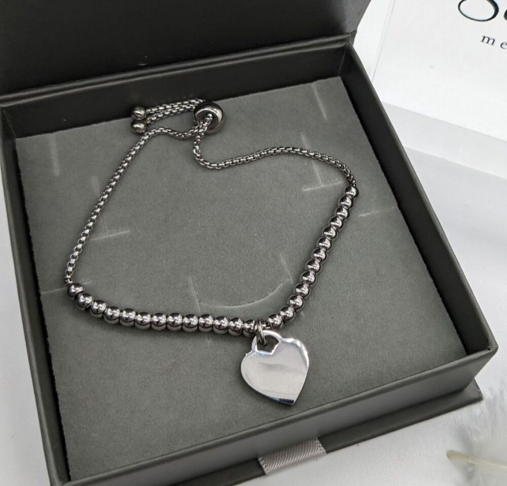 Stainless Steel heart bracelet - personalised