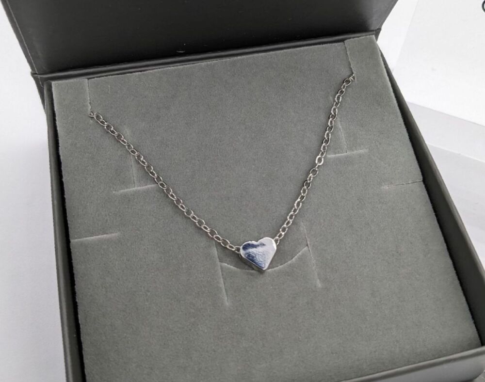 Stainless Steel heart pendant on adjustable chain - personalised