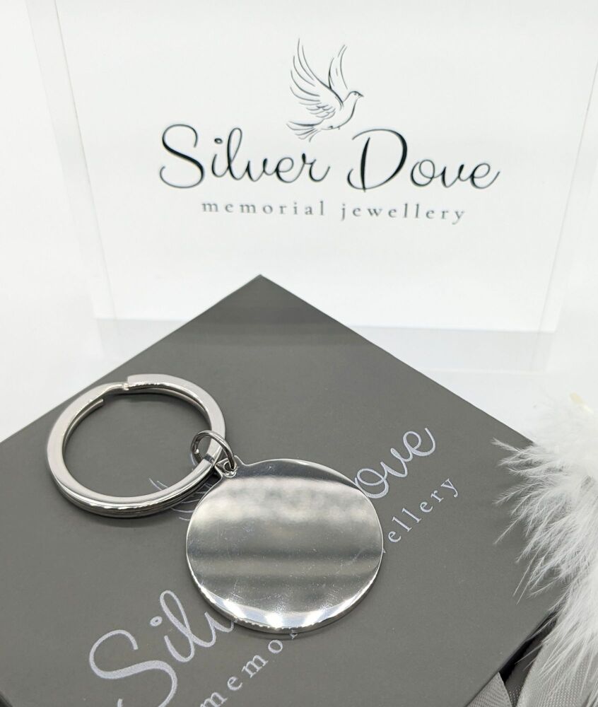 Stainless Steel keyring -  round