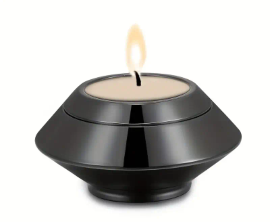 Miniature tealight holder urn - black