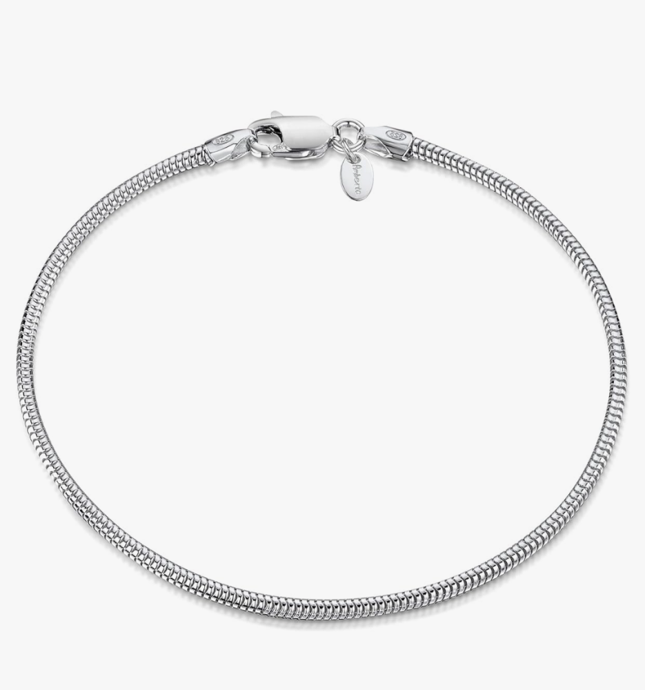 Sterling Silver snake chain bracelet for European style bead charms