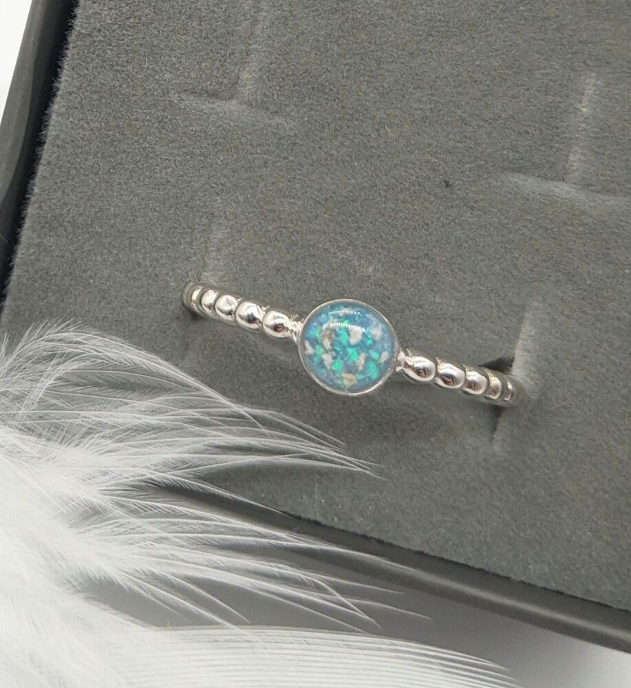 925 Silver Round Bobble Band ring