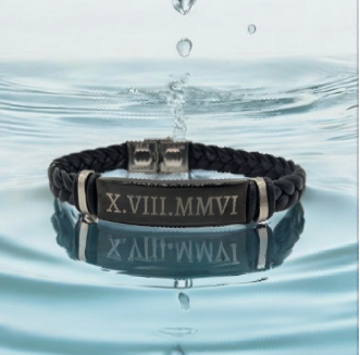 Stainless Steel bracelet (black)  -  personalised to your requirements