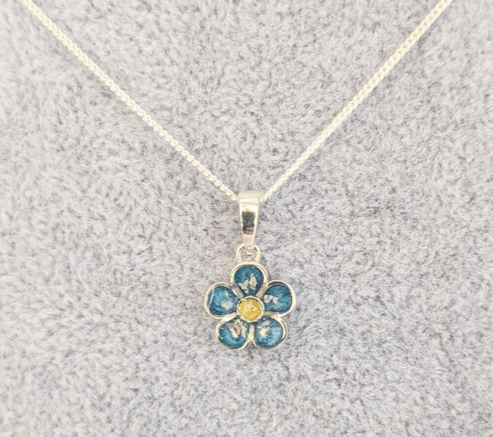 925 Silver Forget Me Not Pendant