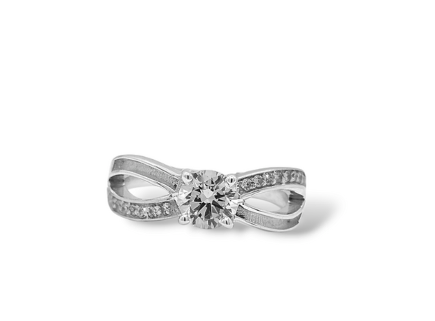 NEW DESIGN! 925 Silver infinity solitaire ring