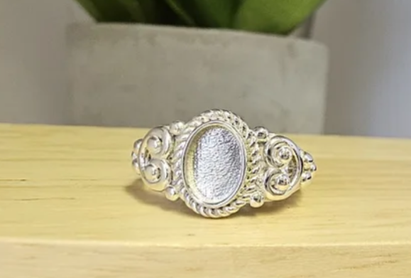 NEW DESIGN! 925 Silver Filigree Bobble Oval Ring