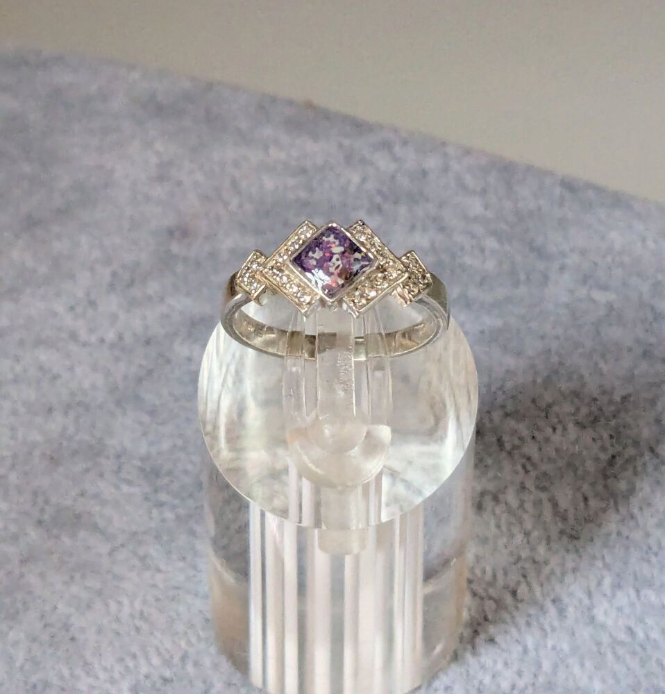 925 Silver Art Deco CZ Ring