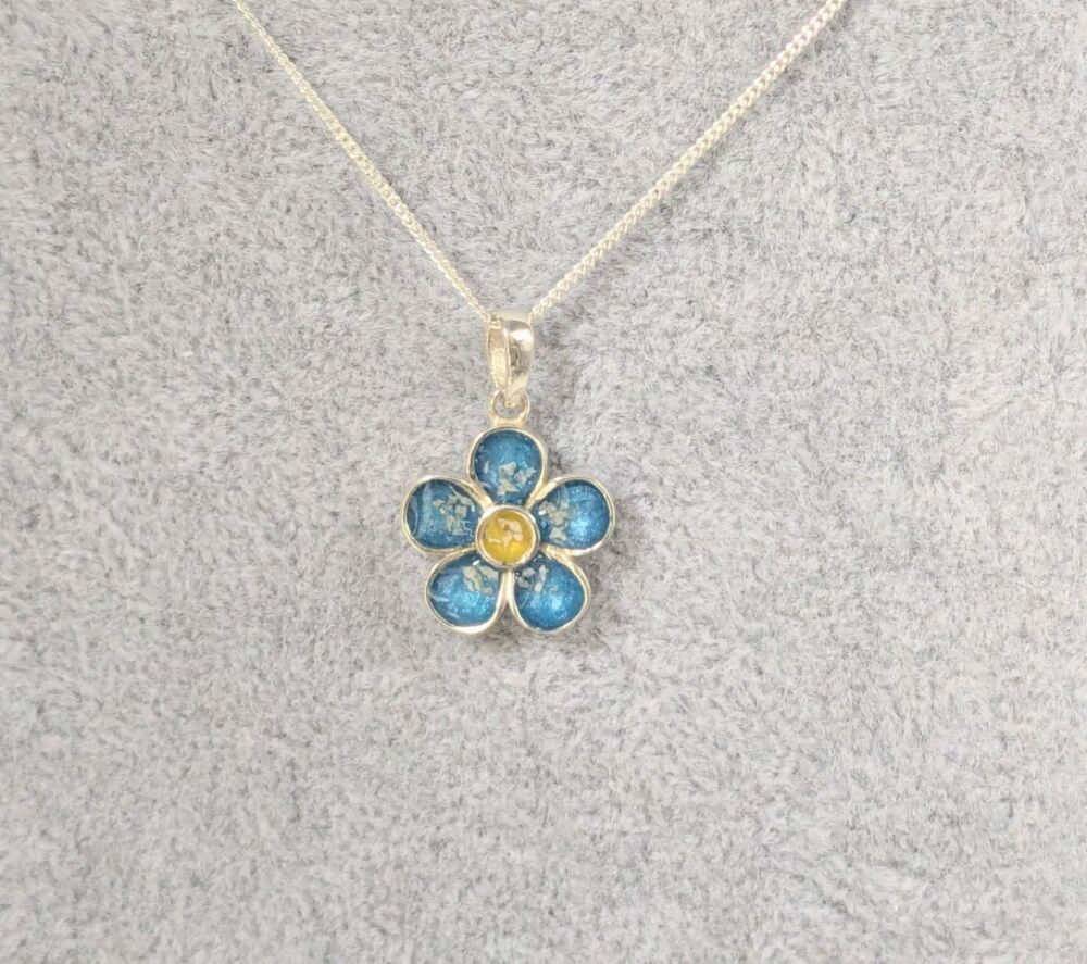925 Silver Forget Me Not Pendant