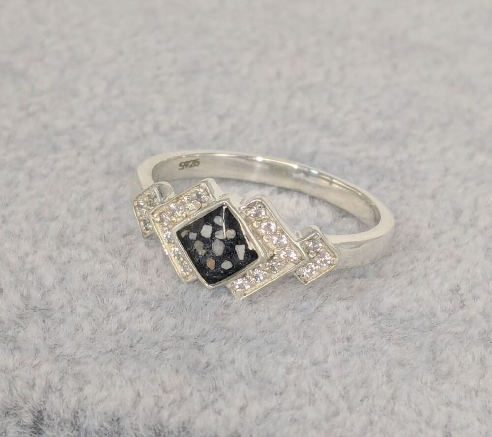 925 Silver Art Deco CZ Ring