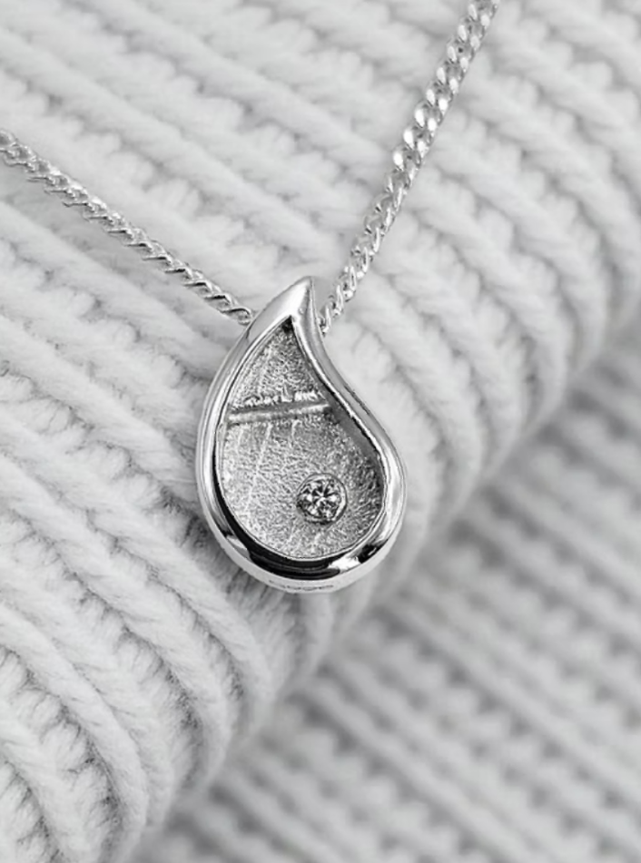 FLOATING MILK DROP CZ 925 SILVER PENDANT (Introductory Price)