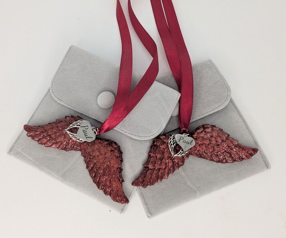 Memorial hanging Angel wings