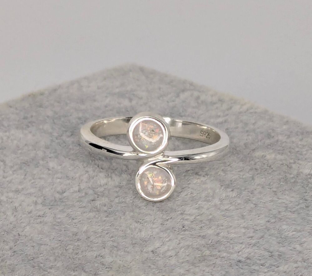 Double Swirl Setting Ring Sterling Silver