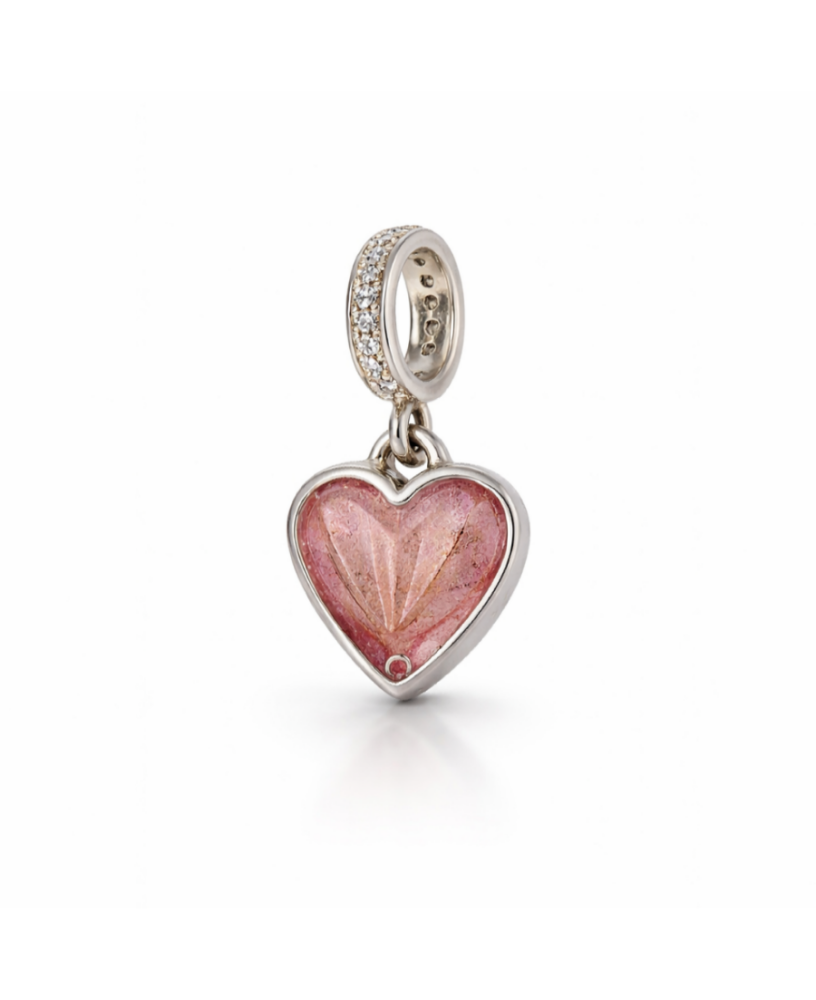 Sterling Silver and CZ Heart Charm
