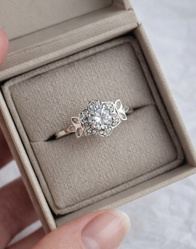 NEW! Vintage Floral Sterling Silver CZ ring - Launch price   for 1st sale of this design &pound;115