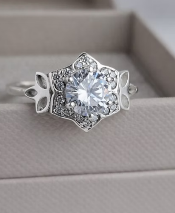 NEW! Vintage Floral Sterling Silver CZ ring - Launch price   for 1st sale of this design &pound;115