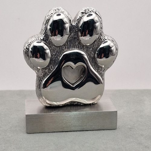 Stainless Steel Memorial Paw on stand (engraving can be added) - Introductory Price