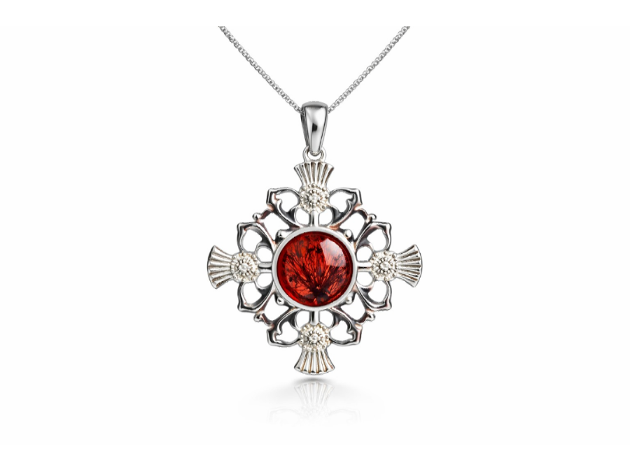 925 Silver Thistle Pendant