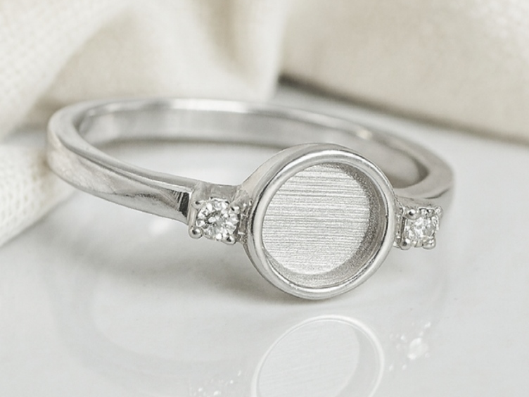 Round Double Gem  925 Silver Ring - Intro price - 1 available  (usually &pound;142)