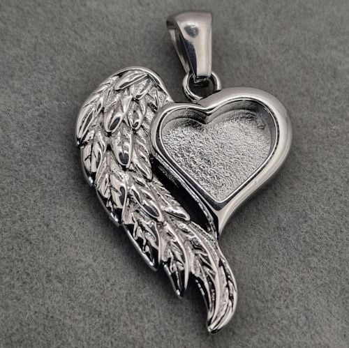Stainless Steel Angel Wing Heart Pendant - Intro offer price- only one available