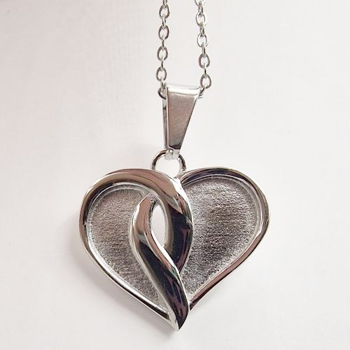 Stainless Steel Crossover Heart Pendant - Intro offer price- only one available