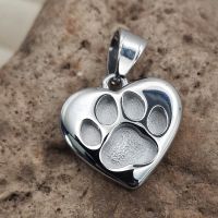 Stainless Steel Paw Heart Pendant - Intro offer price- only one available