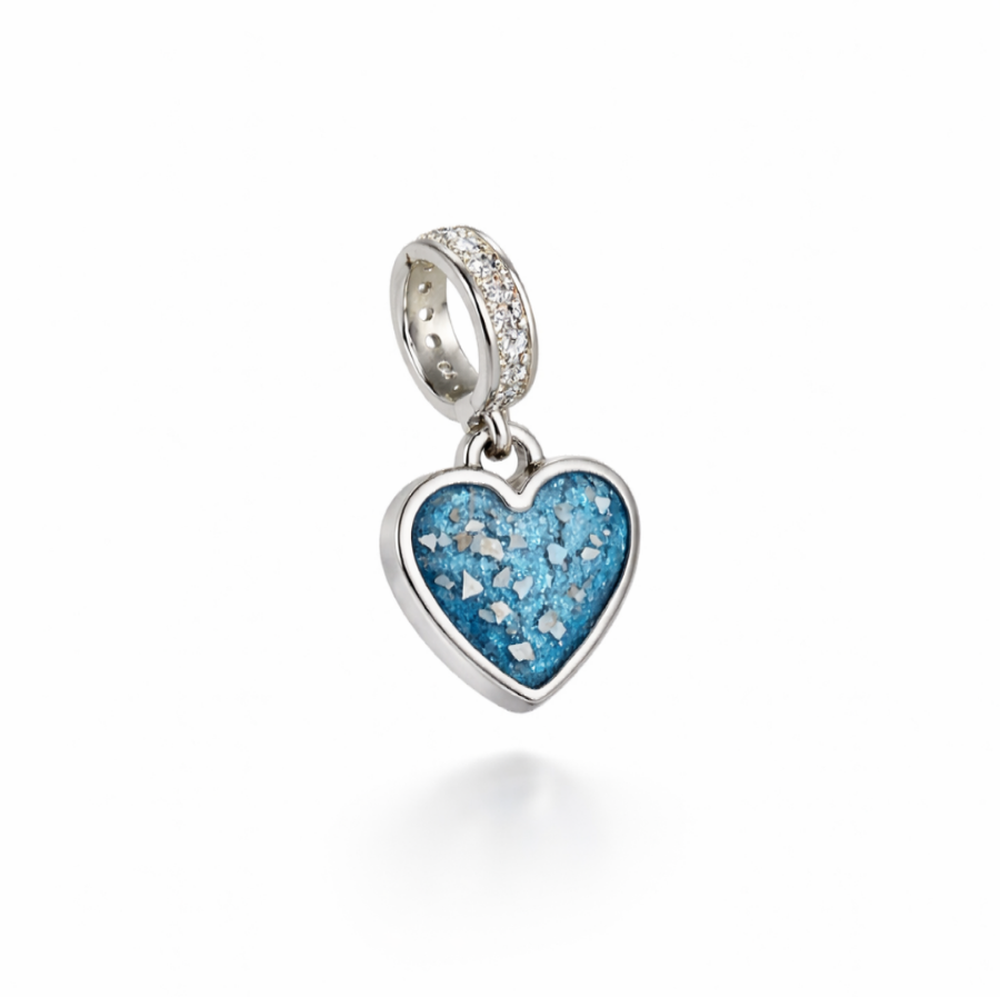 Sterling Silver and CZ Heart Charm
