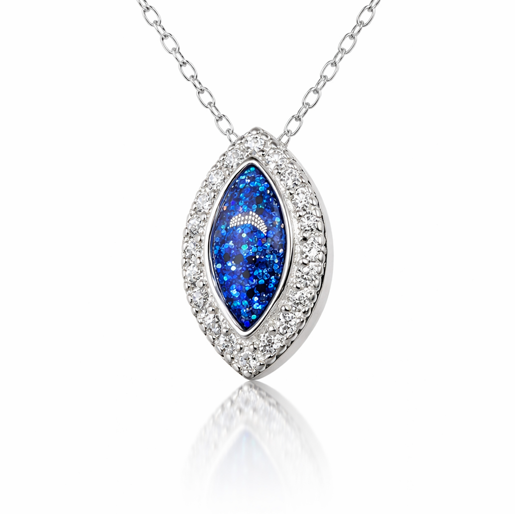 925 CZ Almond Shaped Pendant