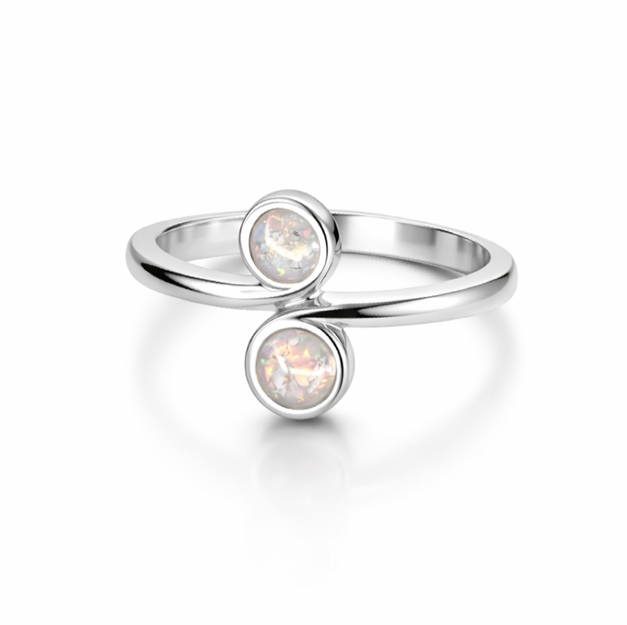 Double Swirl Setting Ring Sterling Silver