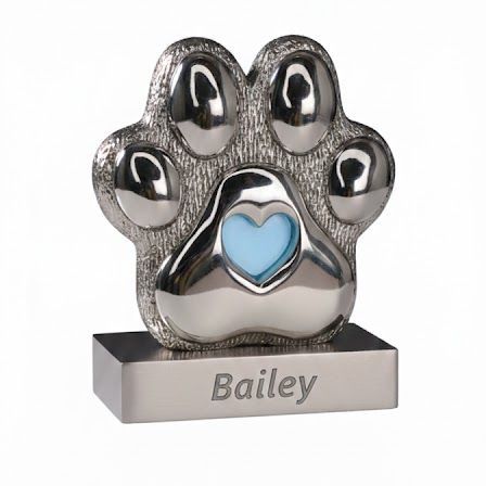 Stainless Steel Memorial Paw on stand (engraving can be added)