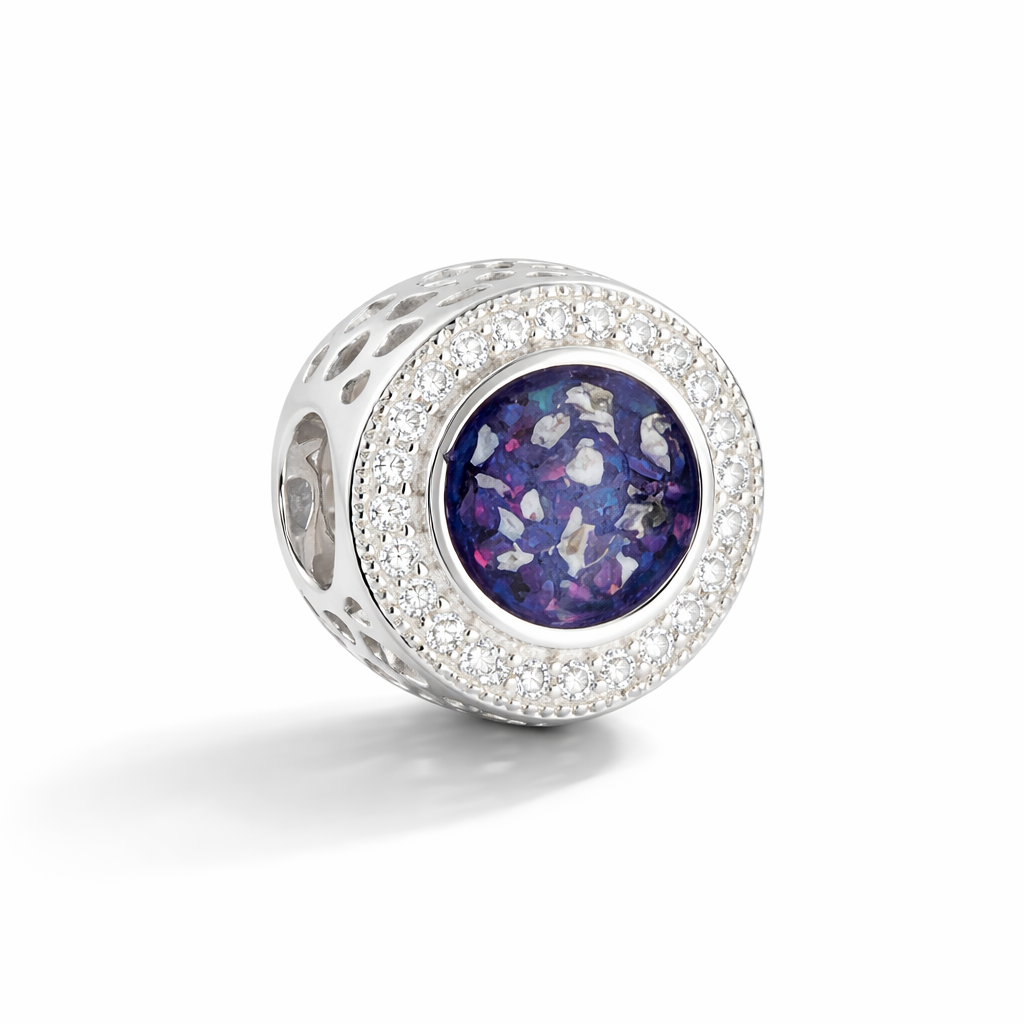 Silver Round Diamonte Charm