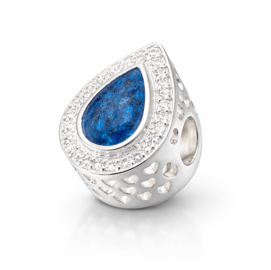 Silver Tear Drop / Pear Shaped Diamonte Charm