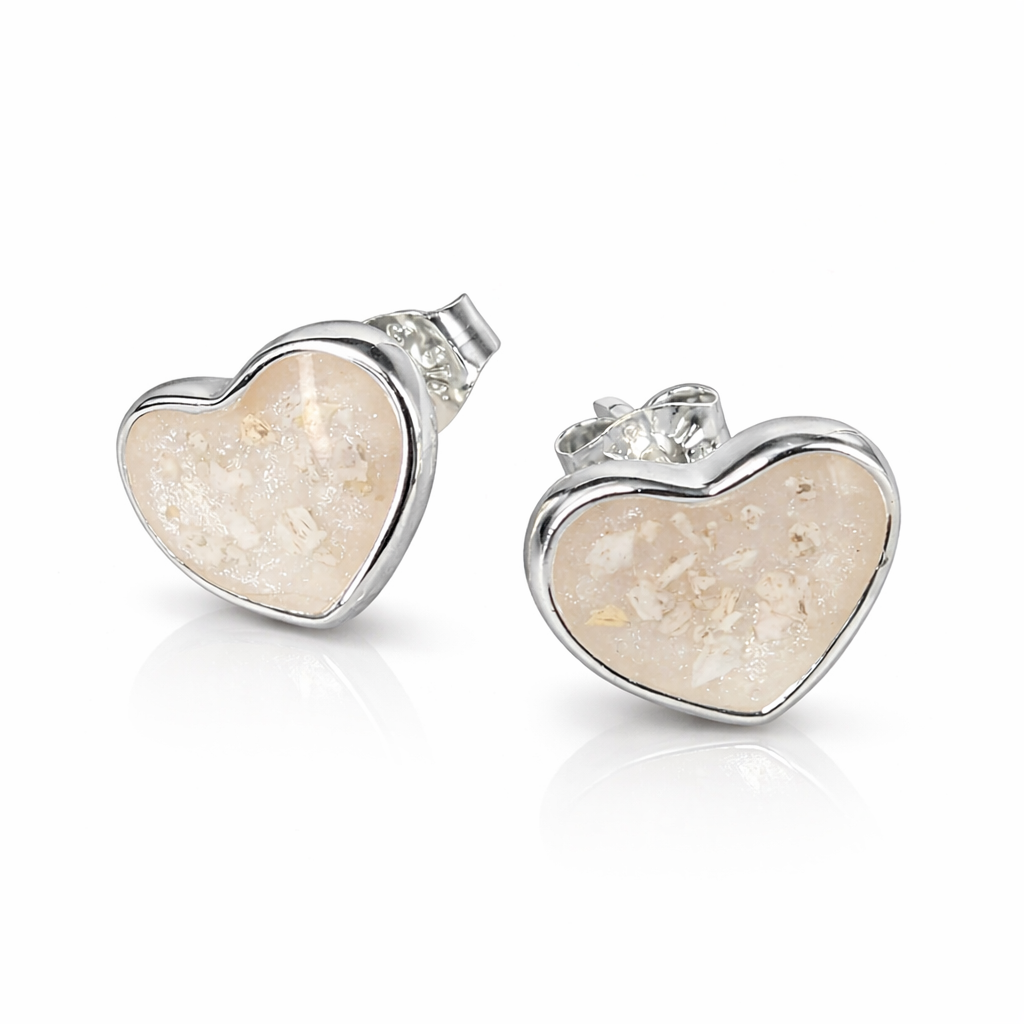 Silver Heart Stud Earrings