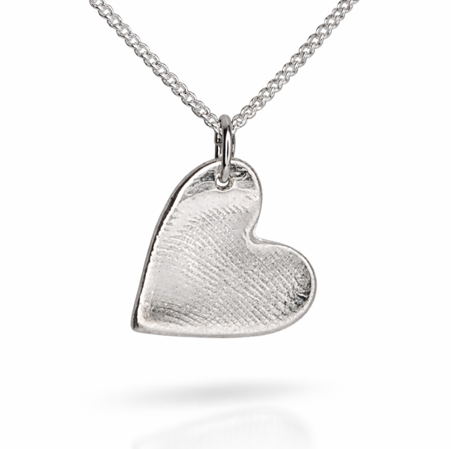Fine Silver  Pendant - for fingerprints or ashes - Heart (small)