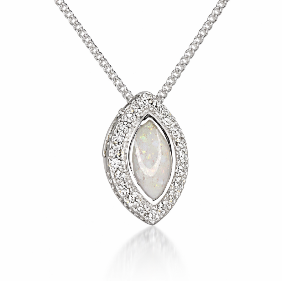 925 CZ Almond Shaped Pendant