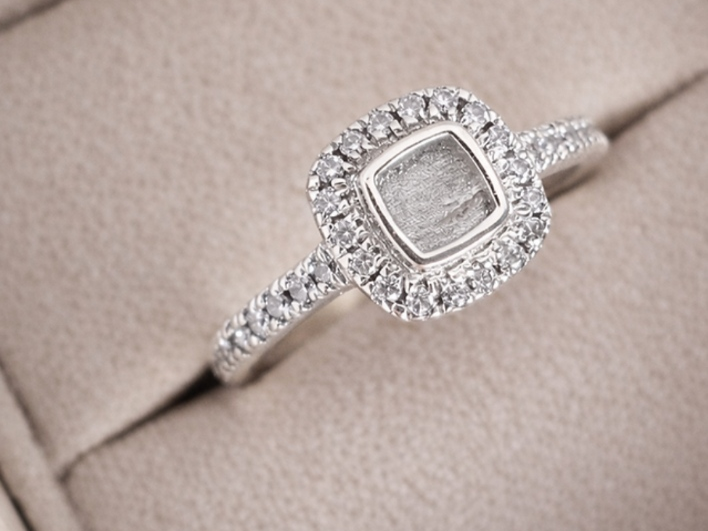 Petite Square Cushion Ring in Sterling Silver